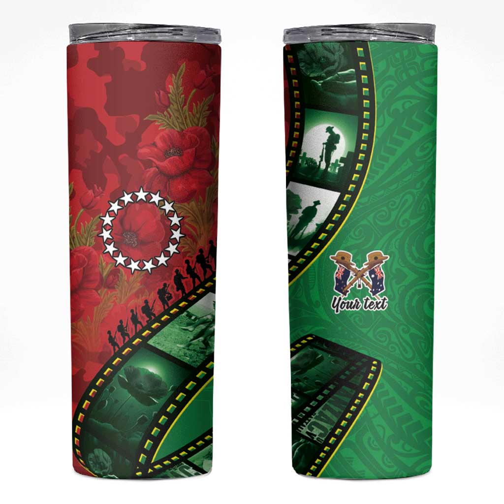 Personalised Cook Islands ANZAC 1915-2026 Filmstrip Skinny Tumbler Lest We Forget 25 April