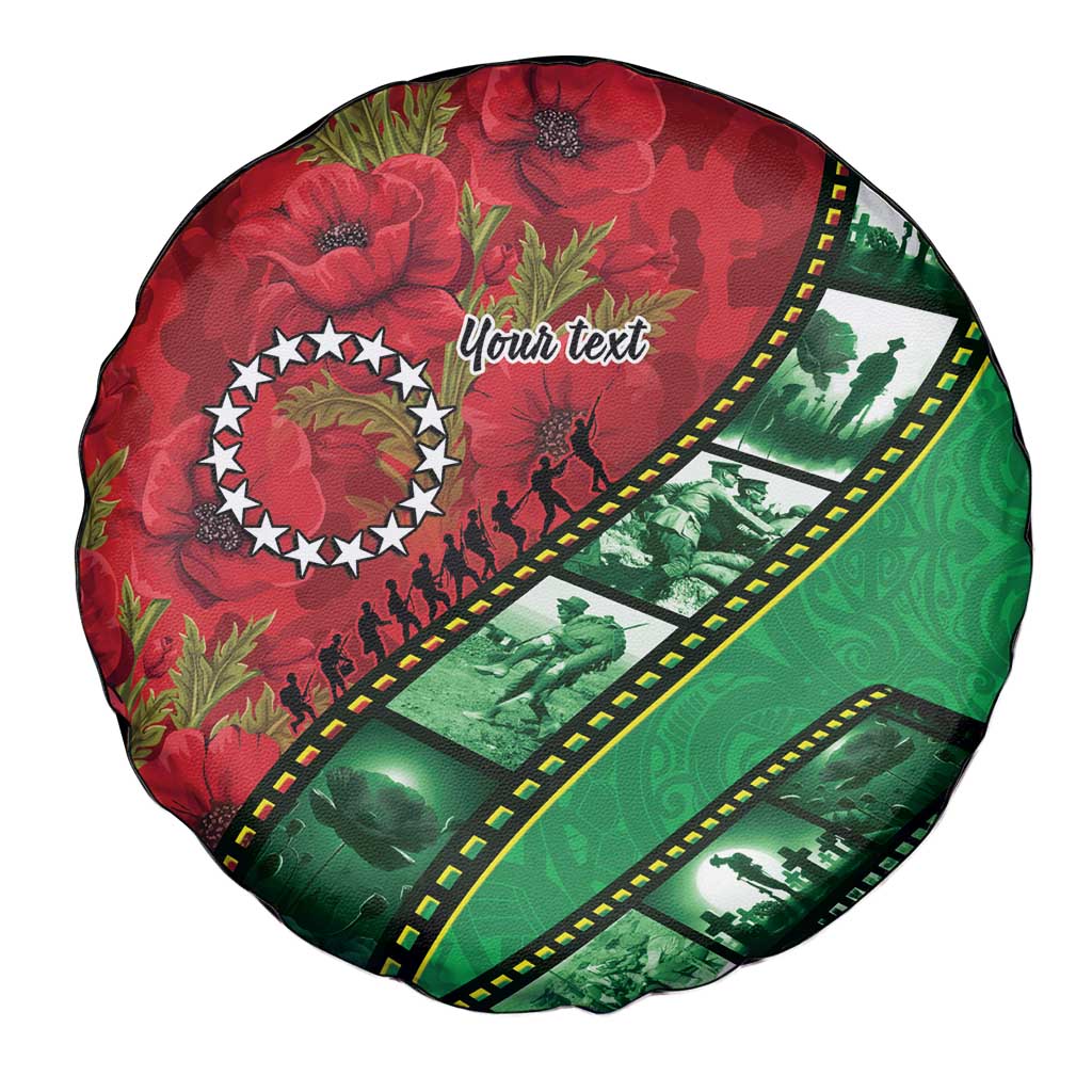 Personalised Cook Islands ANZAC 1915-2026 Filmstrip Spare Tire Cover Lest We Forget 25 April LT9 - Polynesian Pride