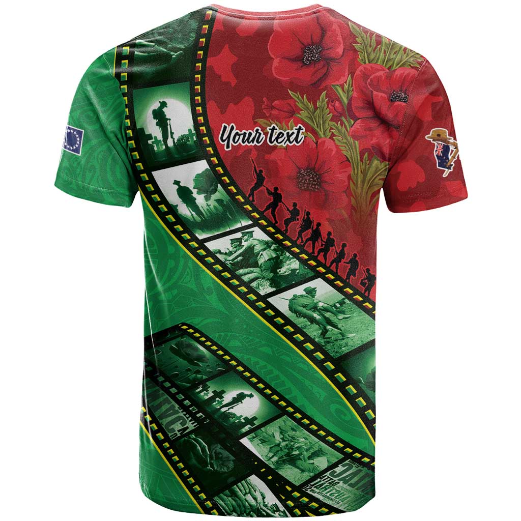 Personalised Cook Islands ANZAC 1915-2026 Filmstrip T Shirt Lest We Forget 25 April LT9 - Polynesian Pride