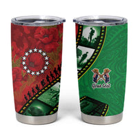Personalised Cook Islands ANZAC 1915-2026 Filmstrip Tumbler Cup Lest We Forget 25 April LT9 Green - Polynesian Pride