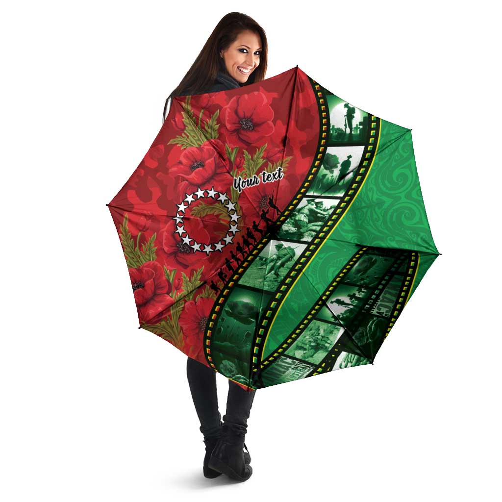 Personalised Cook Islands ANZAC 1915-2026 Filmstrip Umbrella Lest We Forget 25 April