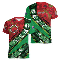 Personalised Cook Islands ANZAC 1915-2026 Filmstrip Women V-Neck T-Shirt Lest We Forget 25 April