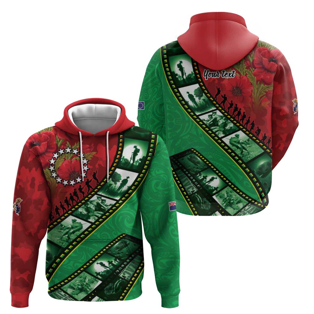 Personalised Cook Islands ANZAC 1915-2026 Filmstrip Zip Hoodie Lest We Forget 25 April LT9 - Polynesian Pride