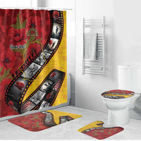 Personalised Niue ANZAC 1915-2026 Filmstrip Bathroom Set Lest We Forget 25 April LT9 Bathroom Set (4 pcs) Gold - Polynesian Pride