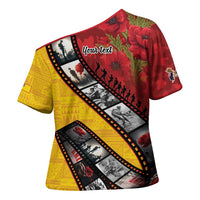 Personalised Niue ANZAC 1915-2026 Filmstrip Cross Shoulder Shirt Lest We Forget 25 April LT9 - Polynesian Pride