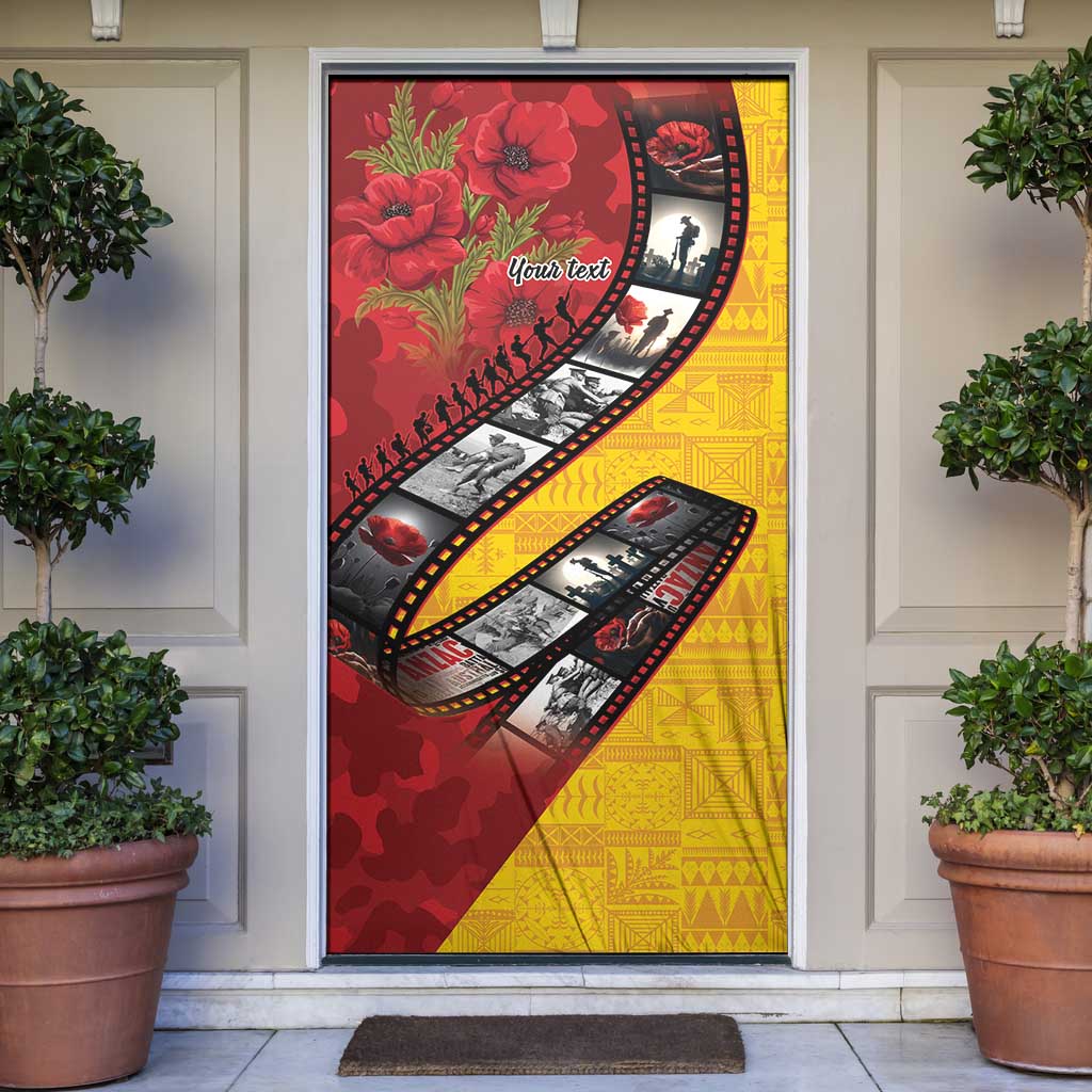 Personalised Niue ANZAC 1915-2026 Filmstrip Door Cover Lest We Forget 25 April LT9 Gold - Polynesian Pride