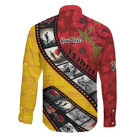 Personalised Niue ANZAC 1915-2026 Filmstrip Family Matching Off Shoulder Short Dress and Hawaiian Shirt Lest We Forget 25 April LT9 - Polynesian Pride