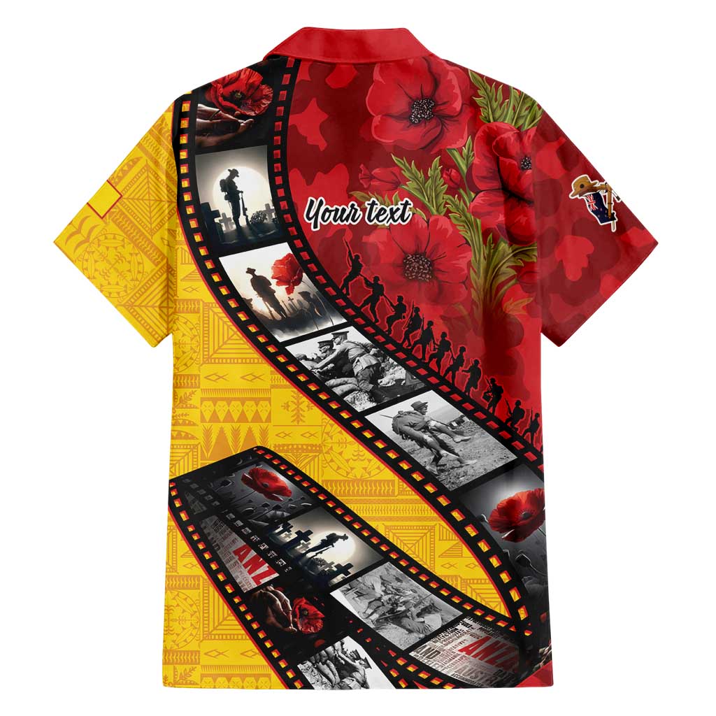 Personalised Niue ANZAC 1915-2026 Filmstrip Hawaiian Shirt Lest We Forget 25 April LT9 - Polynesian Pride