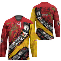Personalised Niue ANZAC 1915-2026 Filmstrip Hockey Jersey Lest We Forget 25 April LT9 - Polynesian Pride
