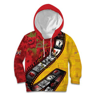 Personalised Niue ANZAC 1915-2026 Filmstrip Kid Hoodie Lest We Forget 25 April LT9 Hoodie Gold - Polynesian Pride