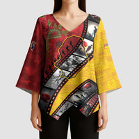 Personalised Niue ANZAC 1915-2026 Filmstrip Kimono Sleeve Blouse Lest We Forget 25 April LT9 - Polynesian Pride