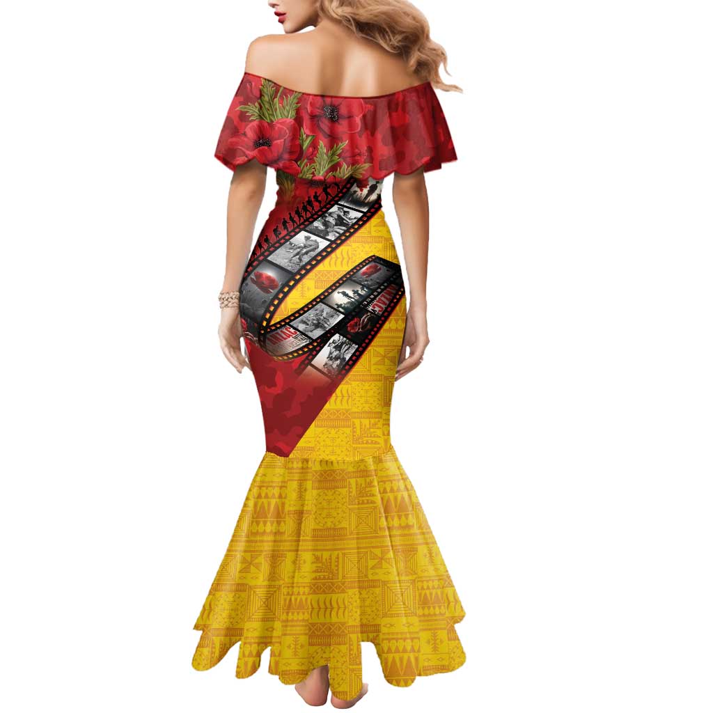 Personalised Niue ANZAC 1915-2026 Filmstrip Mermaid Dress Lest We Forget 25 April LT9 - Polynesian Pride