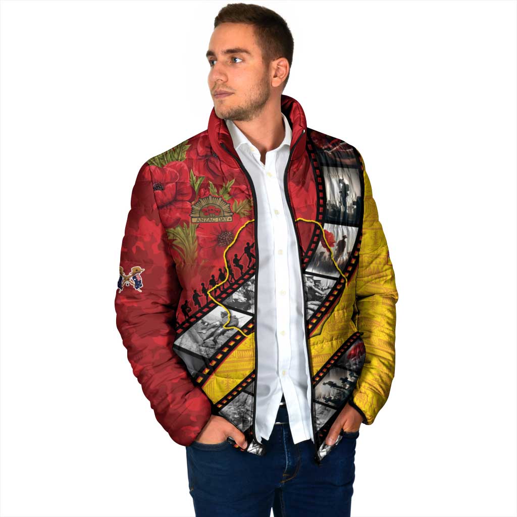 Personalised Niue ANZAC 1915-2026 Filmstrip Padded Jacket Lest We Forget 25 April