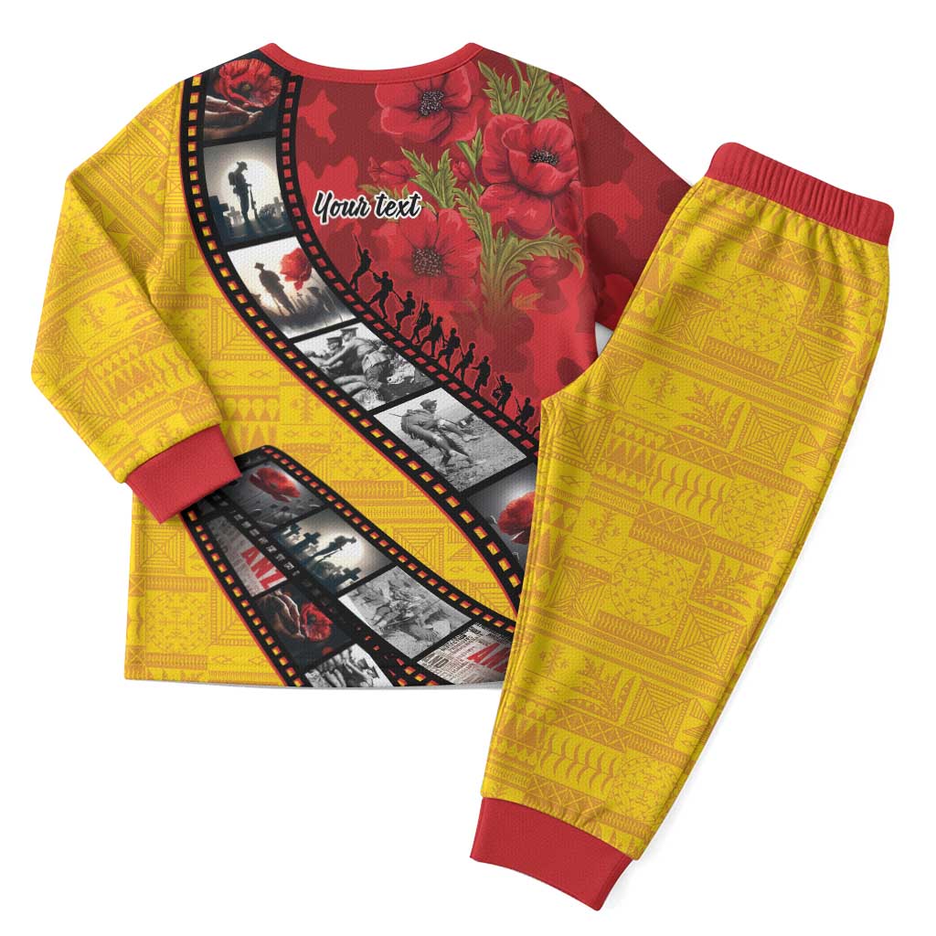 Personalised Niue ANZAC 1915-2026 Filmstrip Pajama Set Lest We Forget 25 April