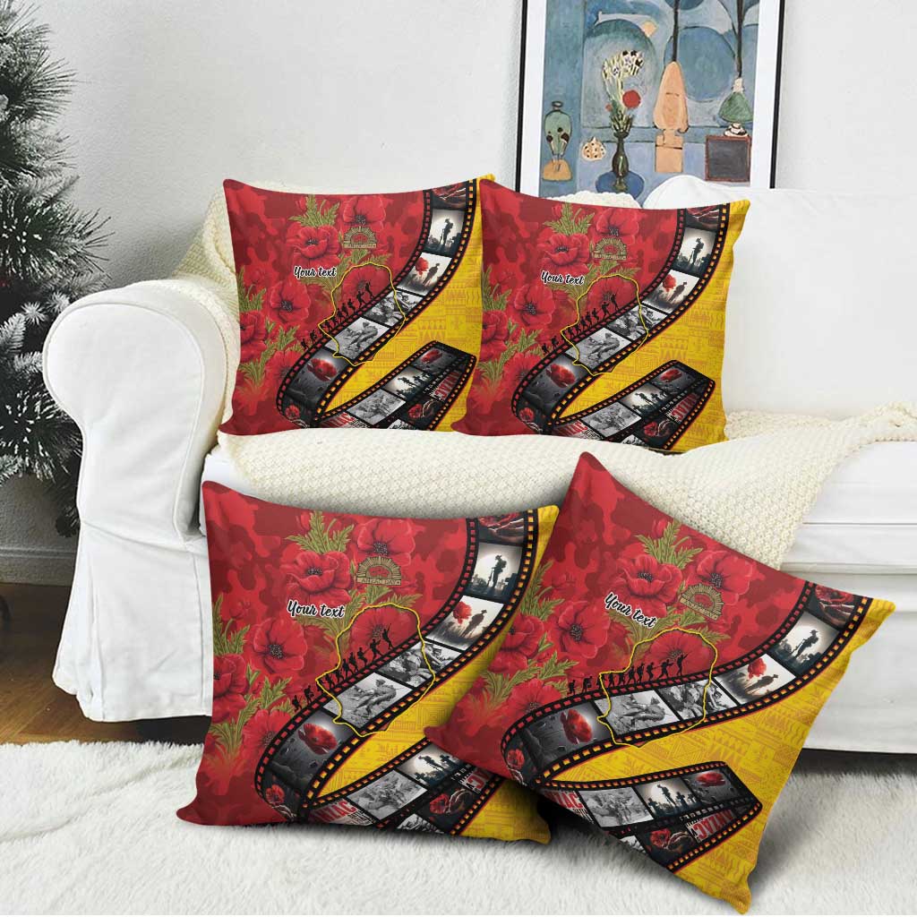 Personalised Niue ANZAC 1915-2026 Filmstrip Pillow Cover Lest We Forget 25 April