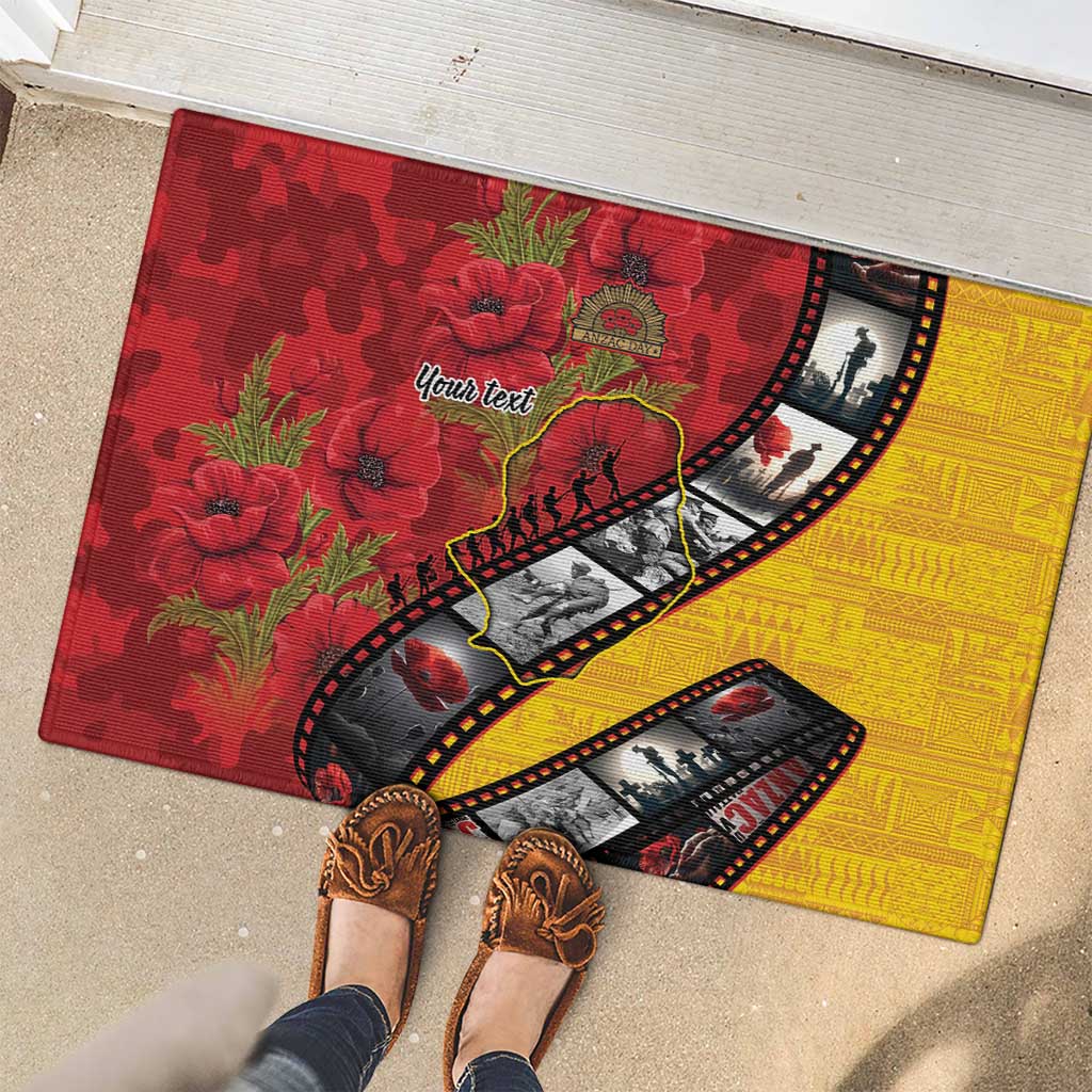 Personalised Niue ANZAC 1915-2026 Filmstrip Rubber Doormat Lest We Forget 25 April