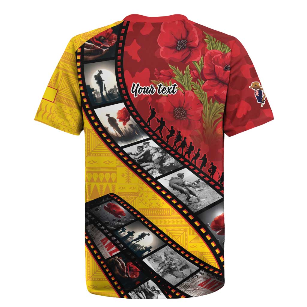 Personalised Niue ANZAC 1915-2026 Filmstrip Rugby Jersey Lest We Forget 25 April