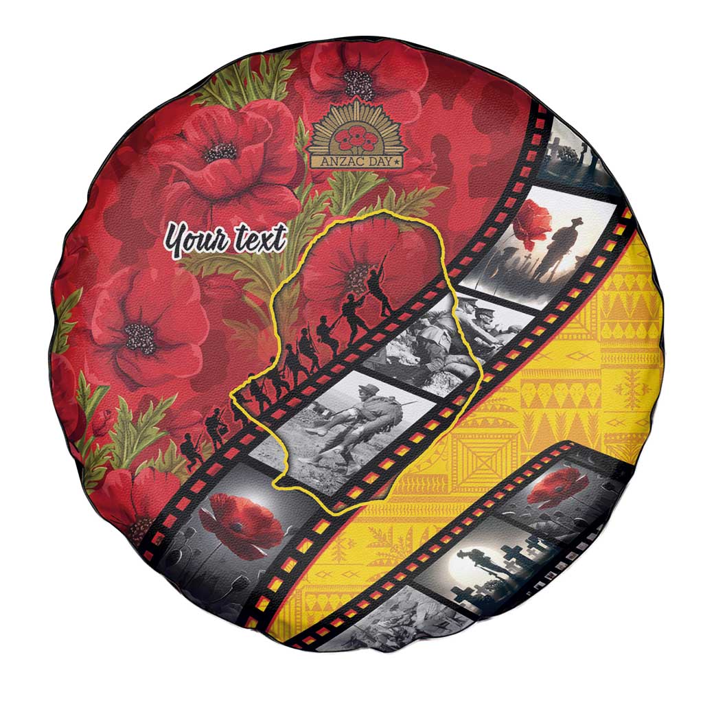 Personalised Niue ANZAC 1915-2026 Filmstrip Spare Tire Cover Lest We Forget 25 April LT9 - Polynesian Pride