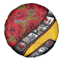 Personalised Niue ANZAC 1915-2026 Filmstrip Spare Tire Cover Lest We Forget 25 April LT9 - Polynesian Pride