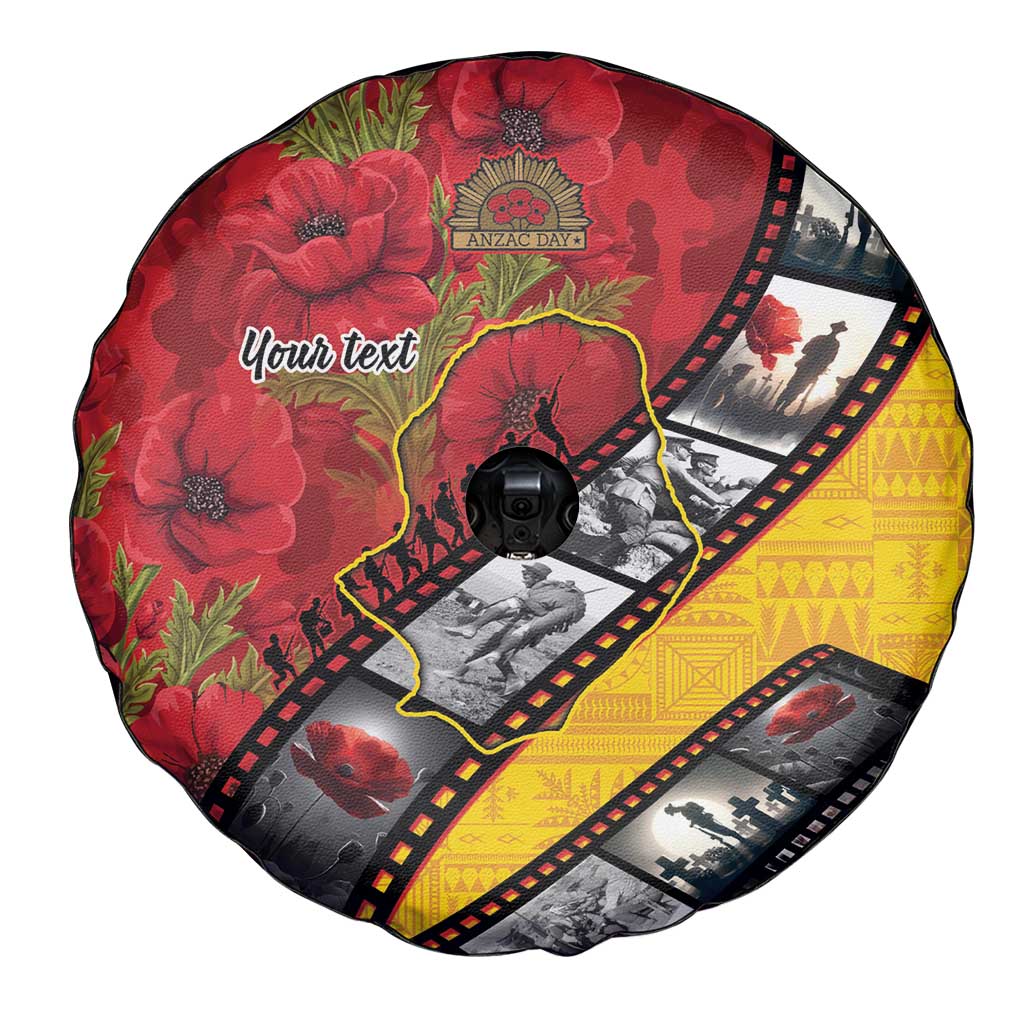 Personalised Niue ANZAC 1915-2026 Filmstrip Spare Tire Cover Lest We Forget 25 April LT9 - Polynesian Pride