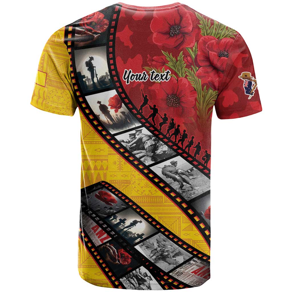 Personalised Niue ANZAC 1915-2026 Filmstrip T Shirt Lest We Forget 25 April