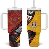 Personalised Niue ANZAC 1915-2026 Filmstrip Tumbler With Handle Lest We Forget 25 April LT9 One Size: 40 oz Gold - Polynesian Pride