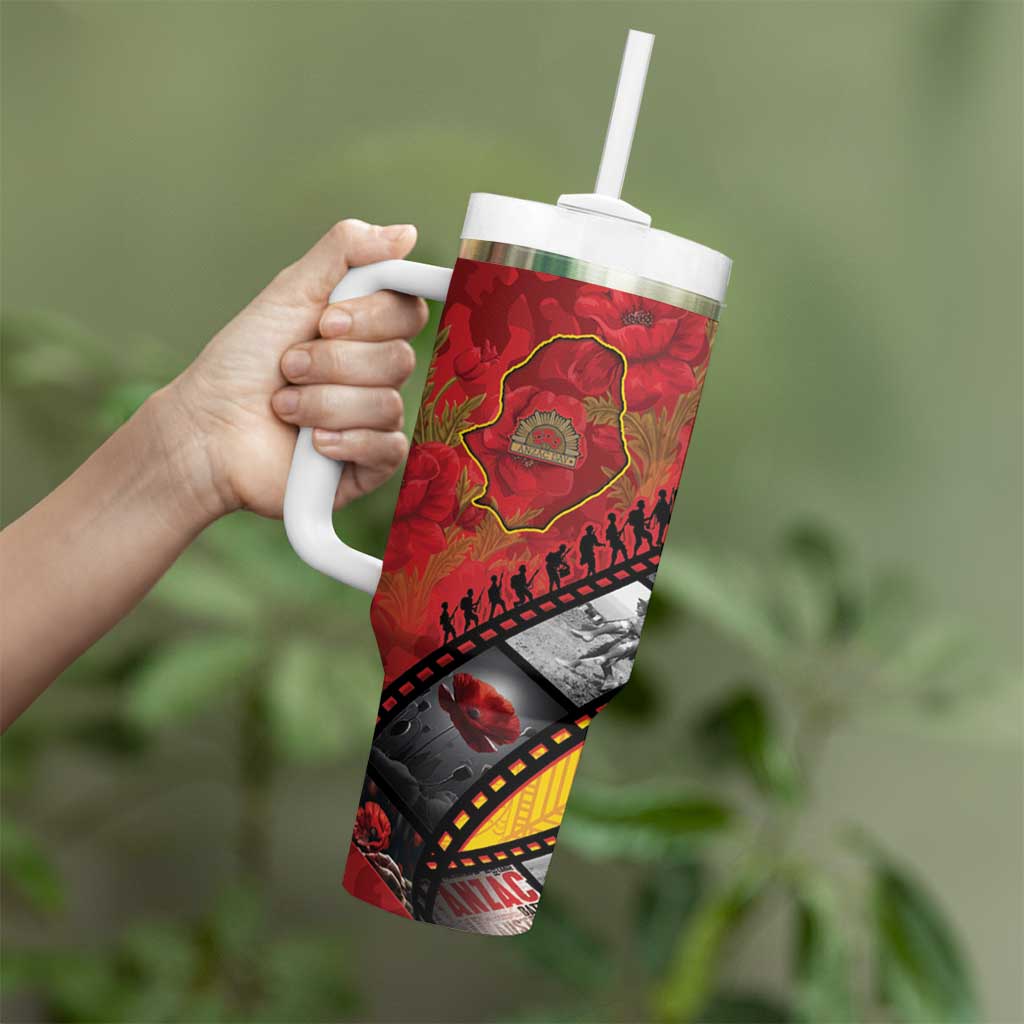 Personalised Niue ANZAC 1915-2026 Filmstrip Tumbler With Handle Lest We Forget 25 April LT9 - Polynesian Pride