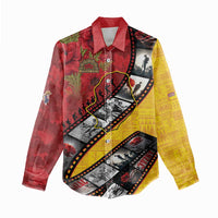 Personalised Niue ANZAC 1915-2026 Filmstrip Women Casual Shirt Lest We Forget 25 April