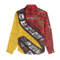 Personalised Niue ANZAC 1915-2026 Filmstrip Women Casual Shirt Lest We Forget 25 April