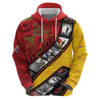 Personalised Niue ANZAC 1915-2026 Filmstrip Zip Hoodie Lest We Forget 25 April LT9 - Polynesian Pride