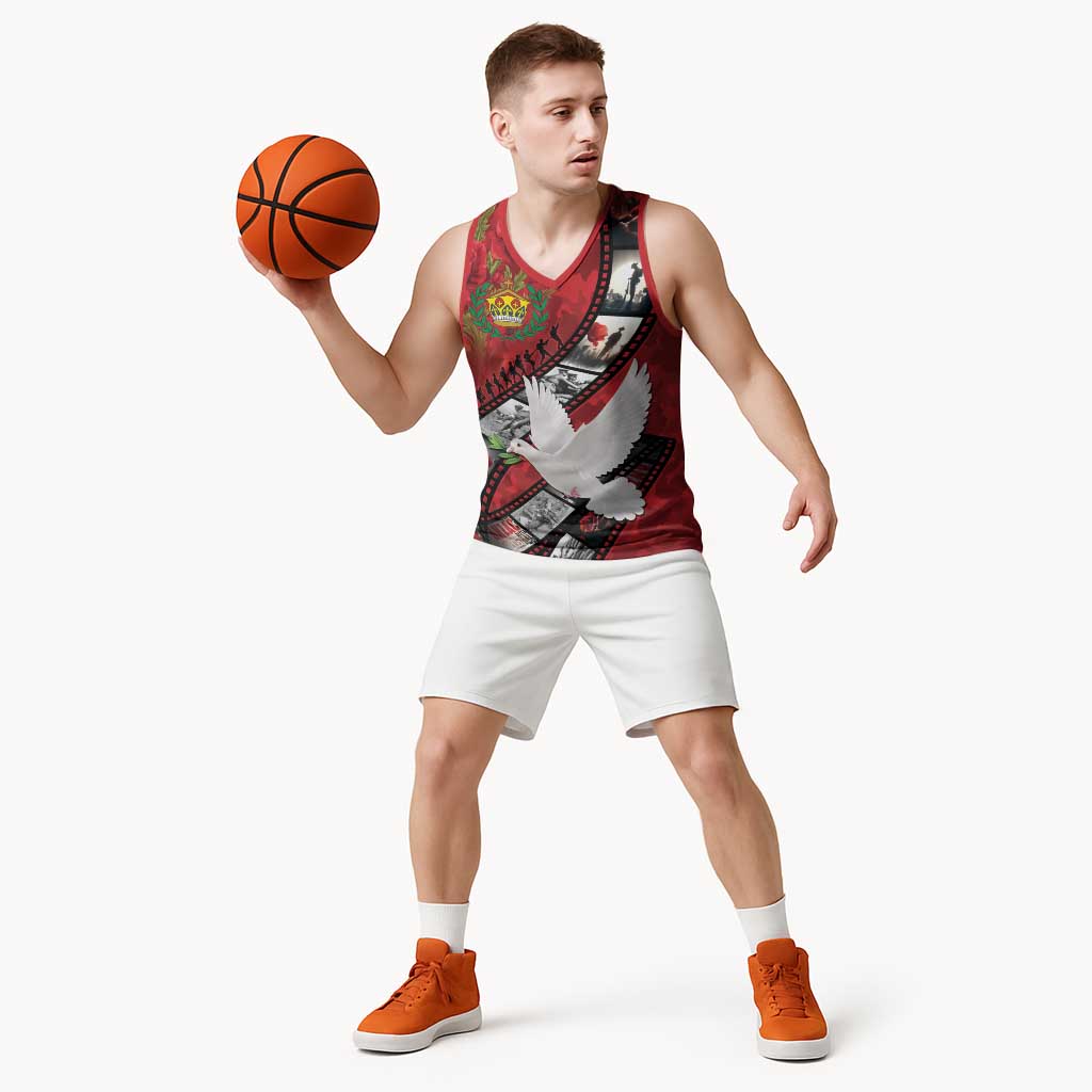 Personalised Tonga ANZAC 1915-2026 Filmstrip Basketball Jersey Lest We Forget 25 April