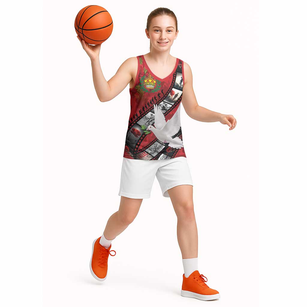 Personalised Tonga ANZAC 1915-2026 Filmstrip Basketball Jersey Lest We Forget 25 April