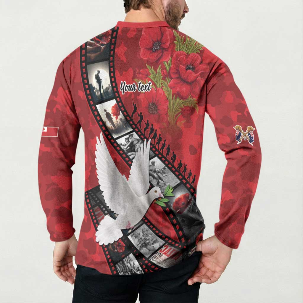 Personalised Tonga ANZAC 1915-2026 Filmstrip Button Sweatshirt Lest We Forget 25 April
