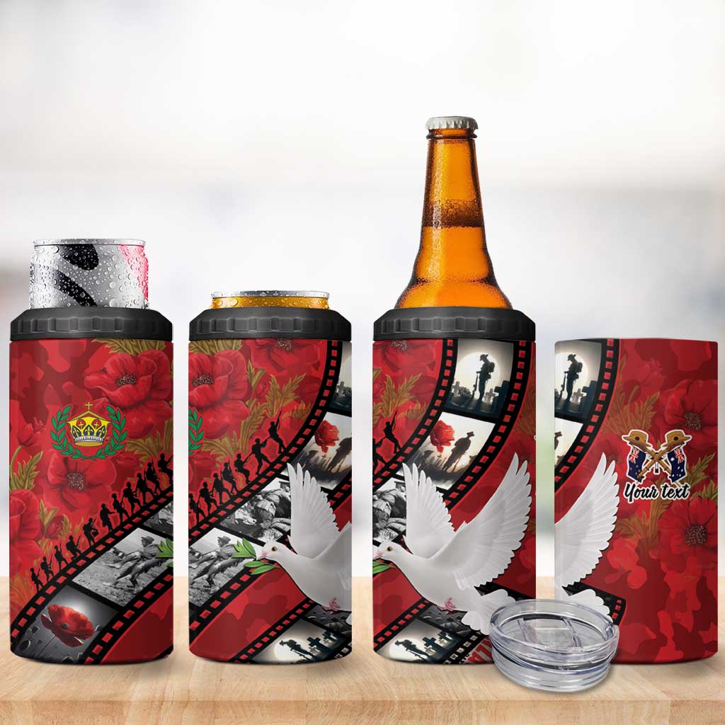 Personalised Tonga ANZAC 1915-2026 Filmstrip 4 in 1 Can Cooler Tumbler Lest We Forget 25 April