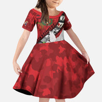 Personalised Tonga ANZAC 1915-2026 Filmstrip Family Matching Puletasi and Hawaiian Shirt Lest We Forget 25 April LT9 Daughter's Dress Red - Polynesian Pride