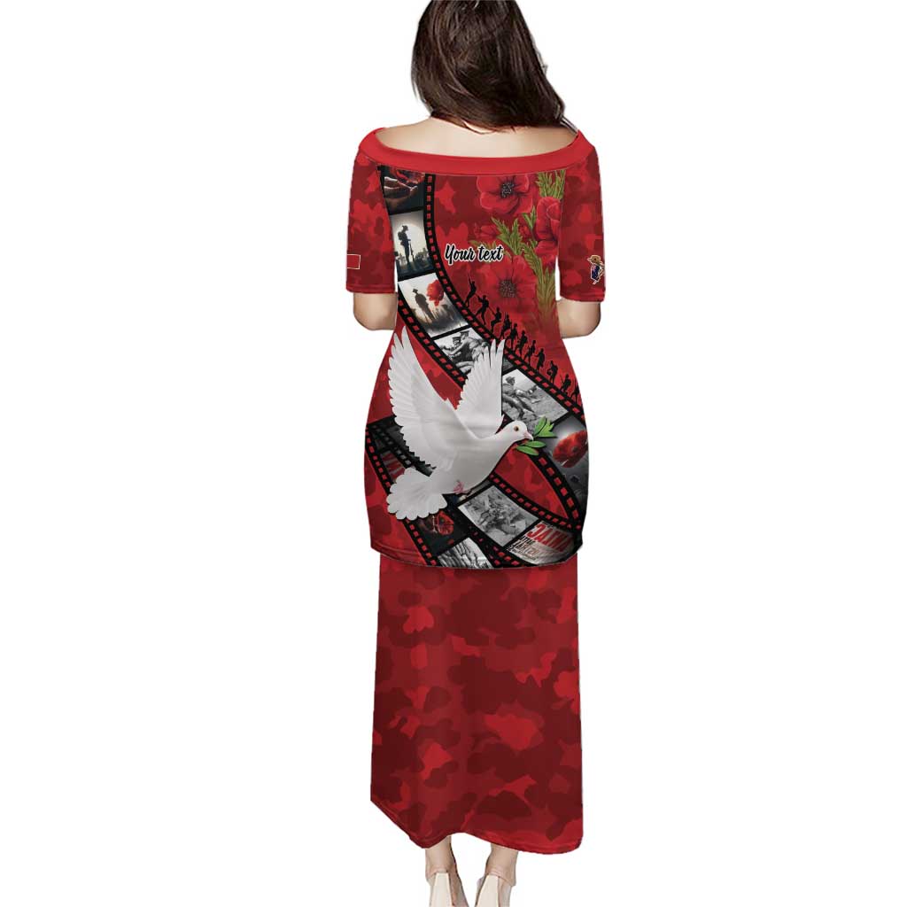 Personalised Tonga ANZAC 1915-2026 Filmstrip Family Matching Puletasi and Hawaiian Shirt Lest We Forget 25 April LT9 - Polynesian Pride