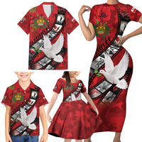 Personalised Tonga ANZAC 1915-2026 Filmstrip Family Matching Short Sleeve Bodycon Dress and Hawaiian Shirt Lest We Forget 25 April LT9 - Polynesian Pride