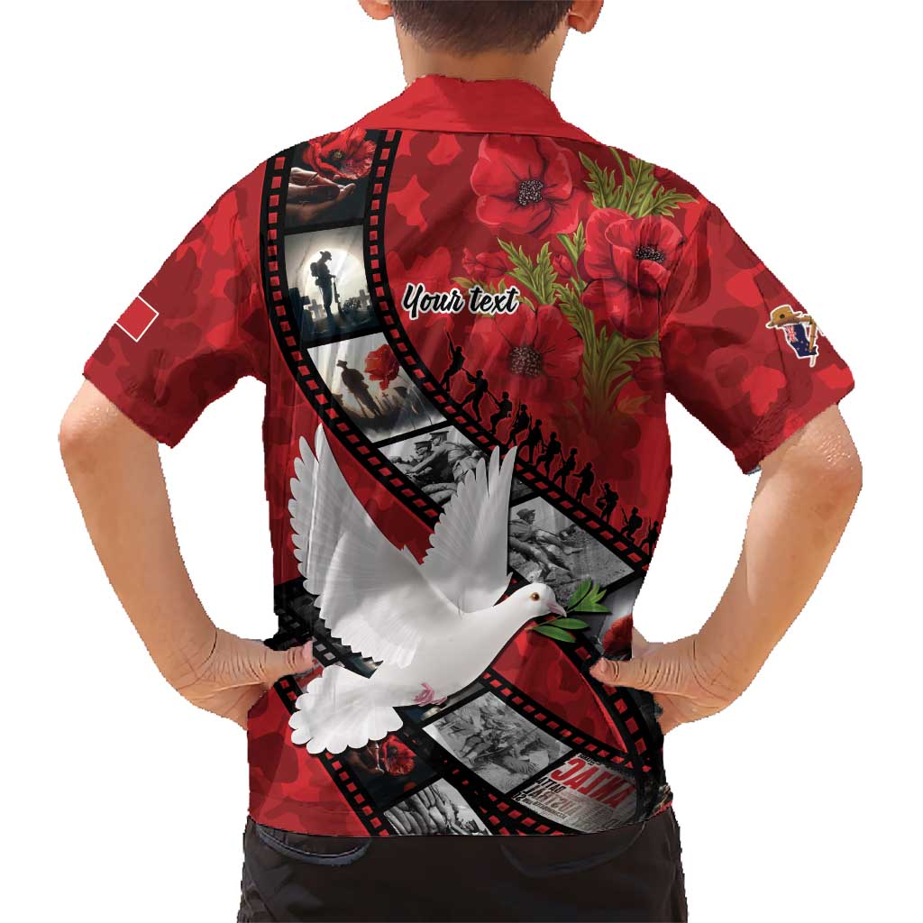 Personalised Tonga ANZAC 1915-2026 Filmstrip Kid Hawaiian Shirt Lest We Forget 25 April LT9 - Polynesian Pride