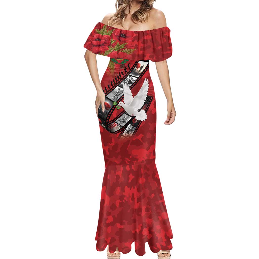 Personalised Tonga ANZAC 1915-2026 Filmstrip Mermaid Dress Lest We Forget 25 April LT9 - Polynesian Pride