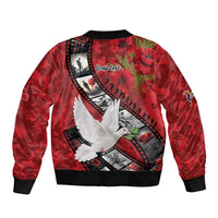 Personalised Tonga ANZAC 1915-2026 Filmstrip Sleeve Zip Bomber Jacket Lest We Forget 25 April