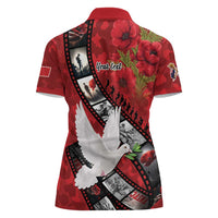 Personalised Tonga ANZAC 1915-2026 Filmstrip Women Polo Shirt Lest We Forget 25 April LT9 - Polynesian Pride