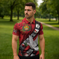 Personalised Tonga ANZAC 1915-2026 Filmstrip Zipper Polo Shirt Lest We Forget 25 April LT9 - Polynesian Pride