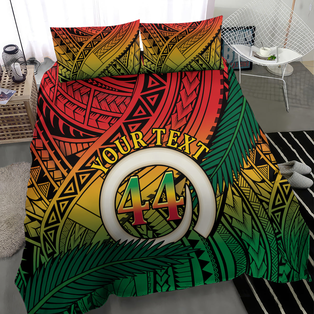 Personalised Vanuatu Yumi 44th Indipendens Dei Bedding Set Vanuatuan Broad Tusk with Polynesian Tribal