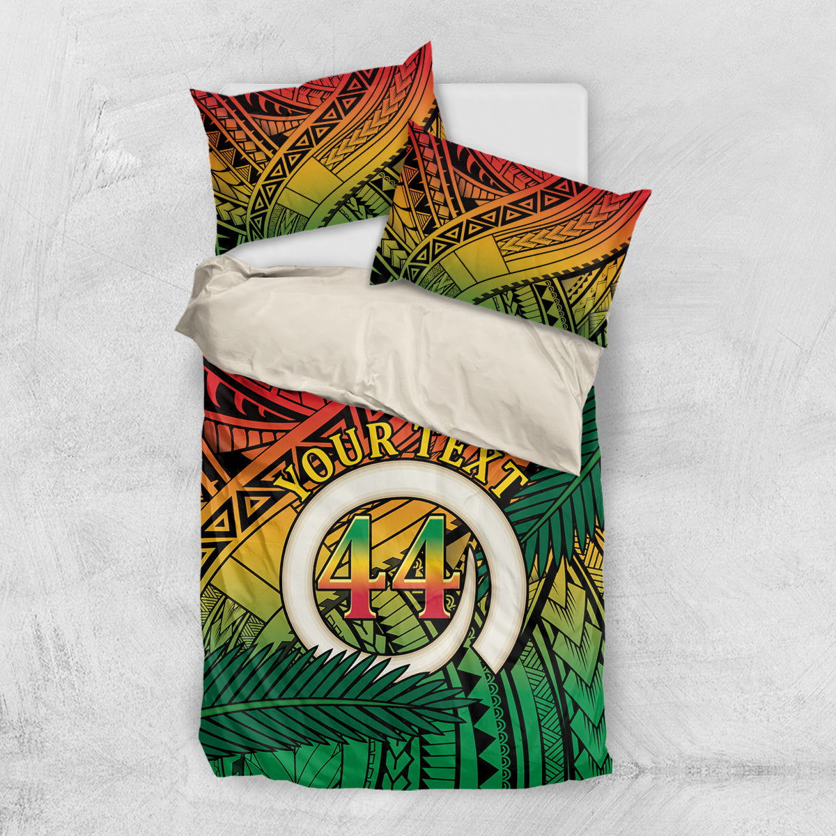 Personalised Vanuatu Yumi 44th Indipendens Dei Bedding Set Vanuatuan Broad Tusk with Polynesian Tribal