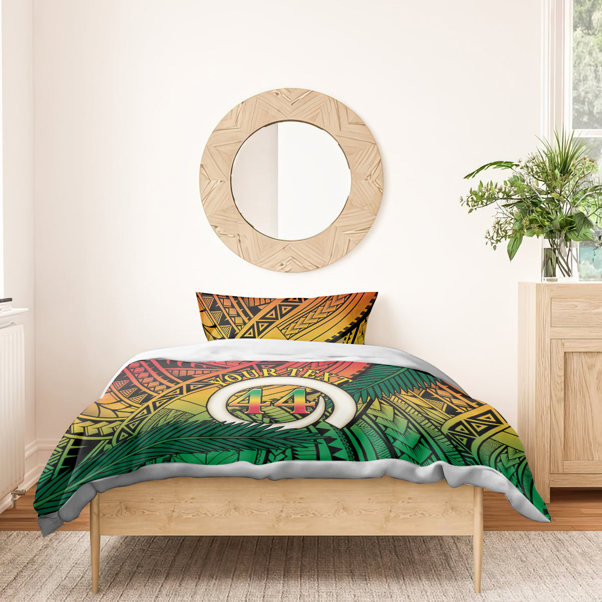 Personalised Vanuatu Yumi 44th Indipendens Dei Bedding Set Vanuatuan Broad Tusk with Polynesian Tribal