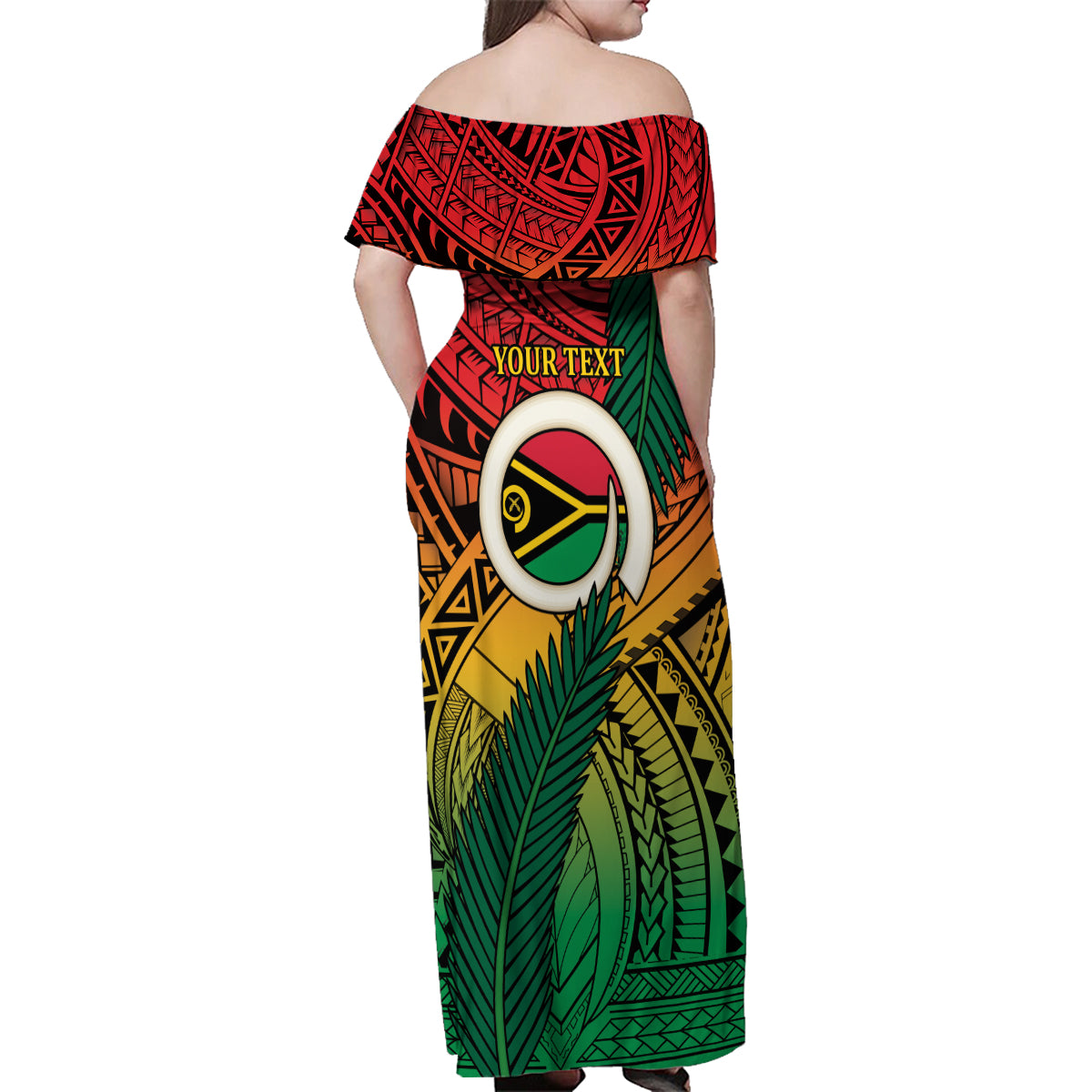 Personalised Vanuatu Yumi 44th Indipendens Dei Family Matching Off Shoulder Maxi Dress and Hawaiian Shirt Vanuatuan Broad Tusk with Polynesian Tribal LT9 - Polynesian Pride