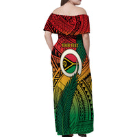 Personalised Vanuatu Yumi 44th Indipendens Dei Family Matching Off Shoulder Maxi Dress and Hawaiian Shirt Vanuatuan Broad Tusk with Polynesian Tribal LT9 - Polynesian Pride