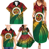 Personalised Vanuatu Yumi 44th Indipendens Dei Family Matching Summer Maxi Dress and Hawaiian Shirt Vanuatuan Broad Tusk with Polynesian Tribal LT9 - Polynesian Pride