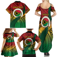Personalised Vanuatu Yumi 44th Indipendens Dei Family Matching Summer Maxi Dress and Hawaiian Shirt Vanuatuan Broad Tusk with Polynesian Tribal LT9 - Polynesian Pride