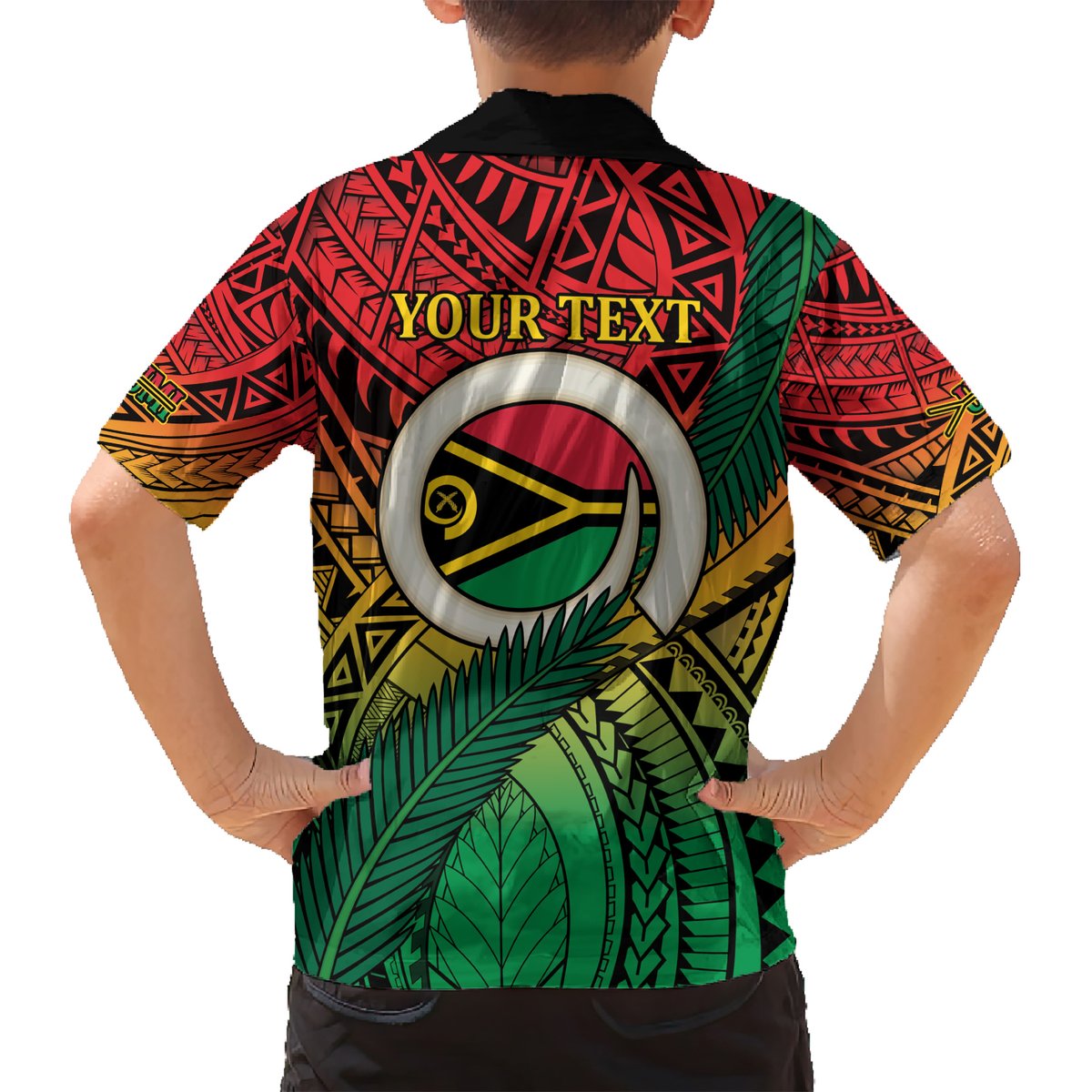 Personalised Vanuatu Yumi 44th Indipendens Dei Hawaiian Shirt Vanuatuan Broad Tusk with Polynesian Tribal LT9 - Polynesian Pride